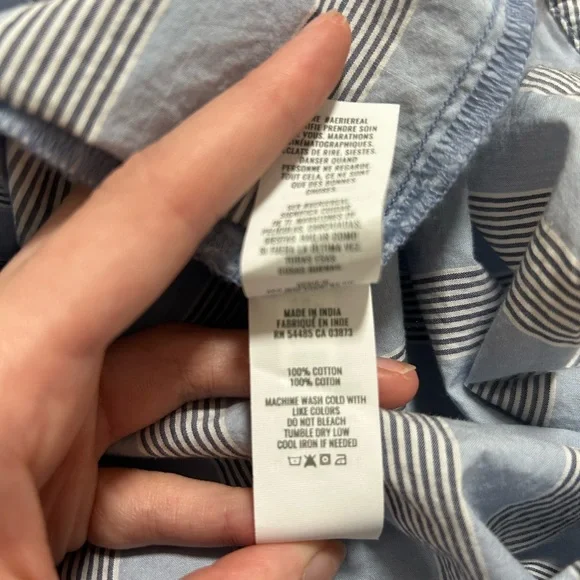 Aerie Blue Striped Button Down Shirt - Picture 4 of 4
